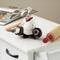 7.5" White Polystone Chef Figurine Salt & Pepper Shaker Holder with Wood Barrel Accents